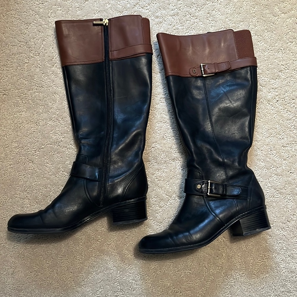 Black and brown boots